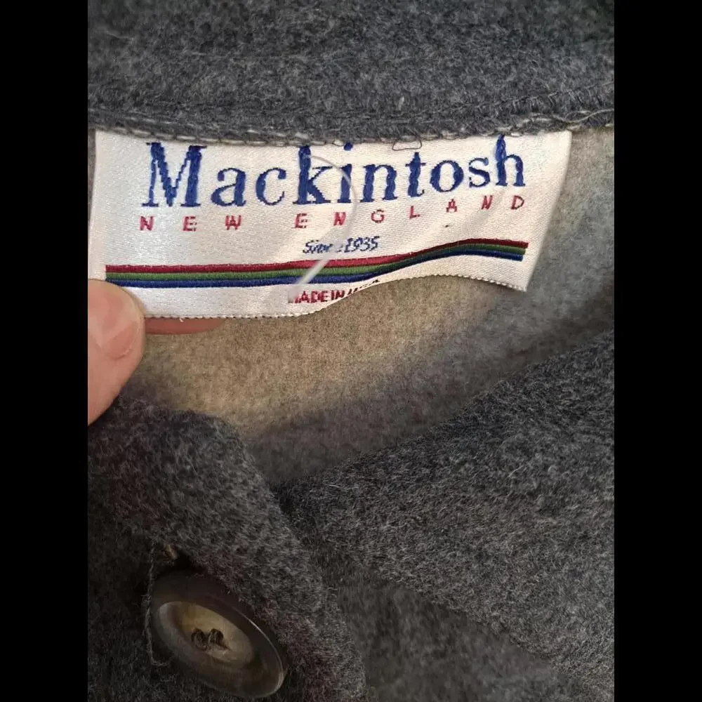 Vintage VTG NWT Mackintosh Alberto Long Gray‎ Coat Size 8